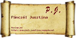 Pánczél Jusztina névjegykártya